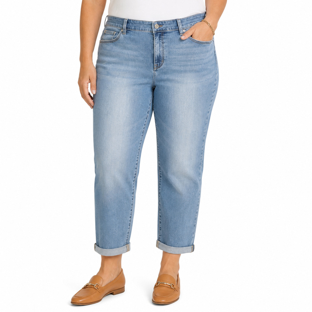 Talbots Flawless Five Pocket Boyfriend Rolled Cuff Straight Leg Jeans NWT sz 14